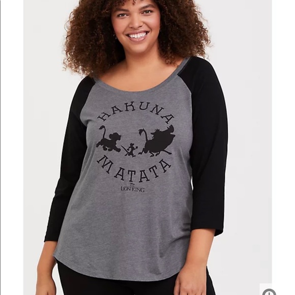 DISNEY THE LION KING HAKUNA MATATA GREY RAGLAN
